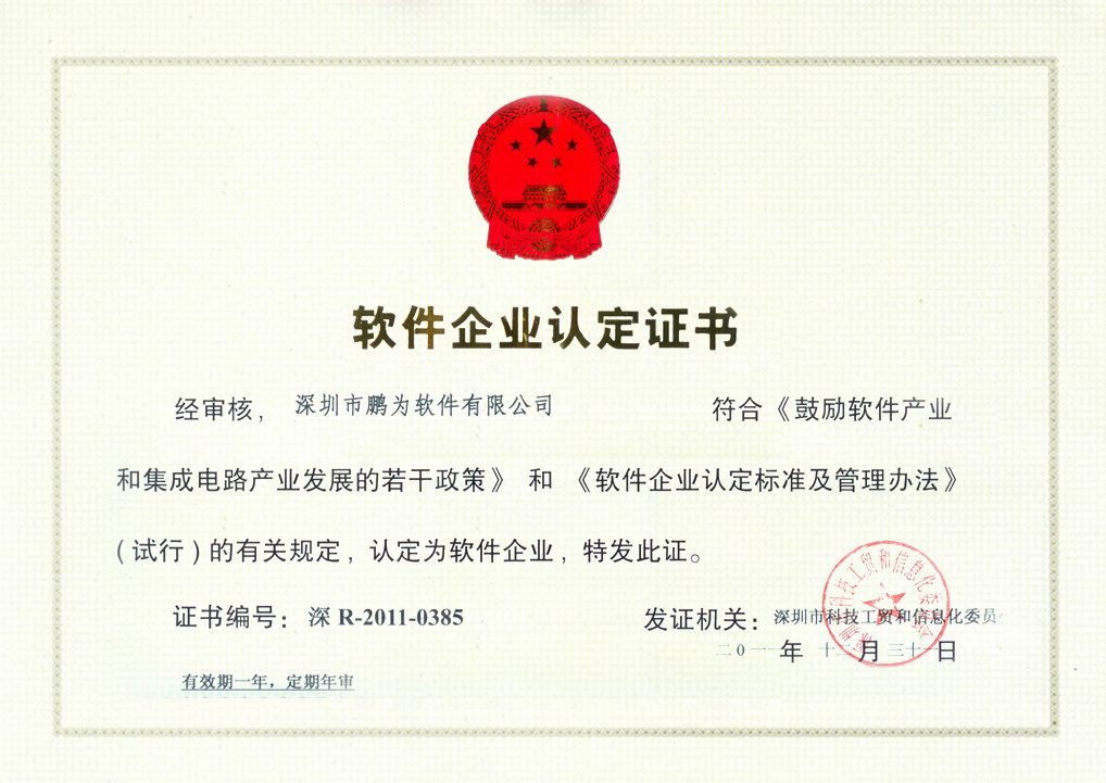 软件企业认定 + 软件产品登记 双软认证